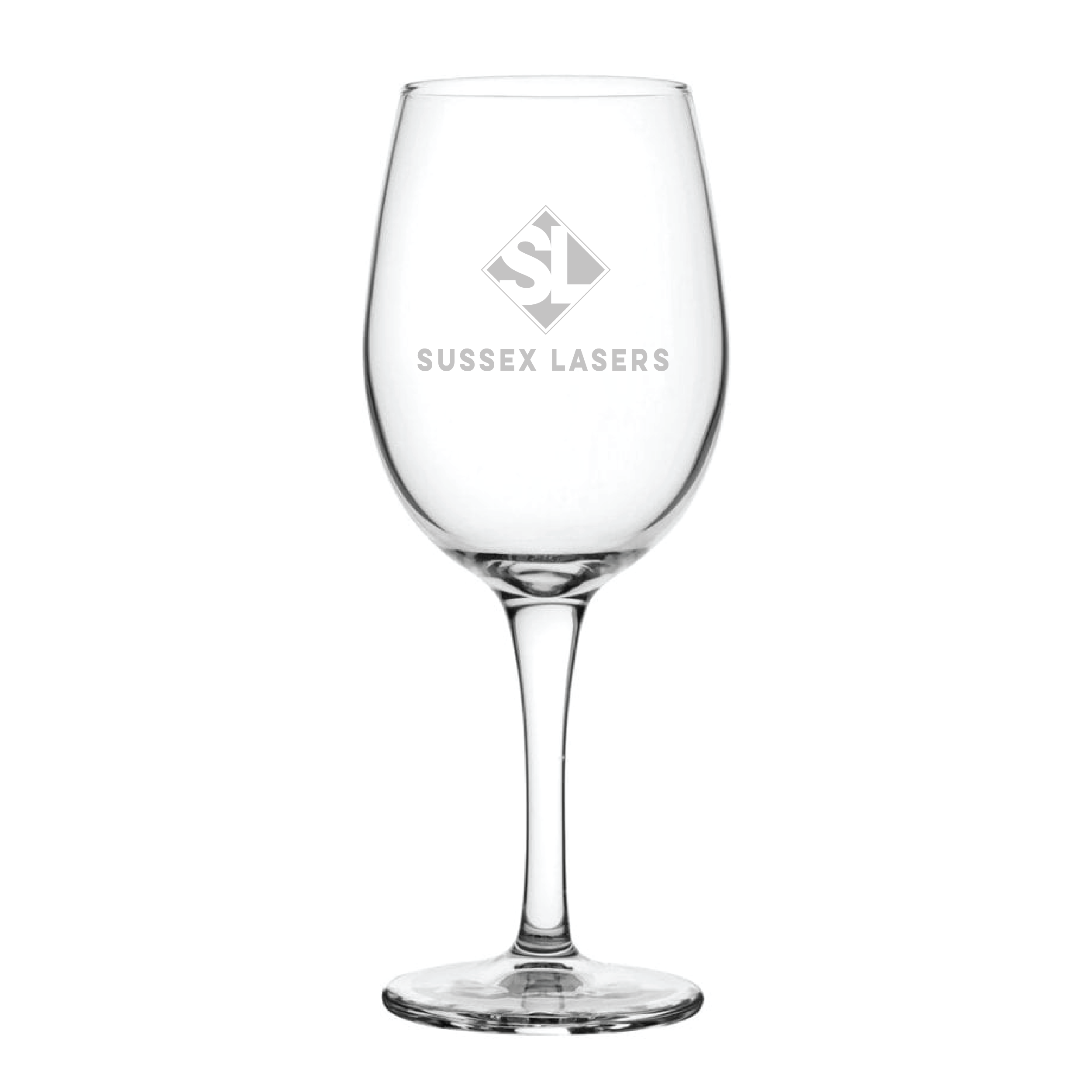 Moda Wine Glass 9oz (26cl) Laser Engraved Logo Sussex Lasers