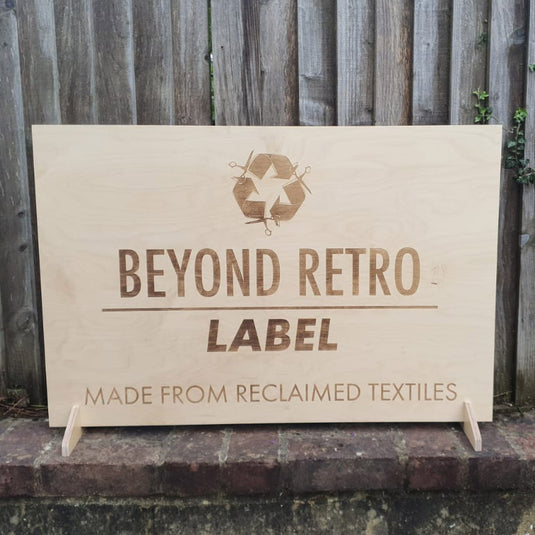 Laser engraving wooden shop signage from 18mm Birch Plywood