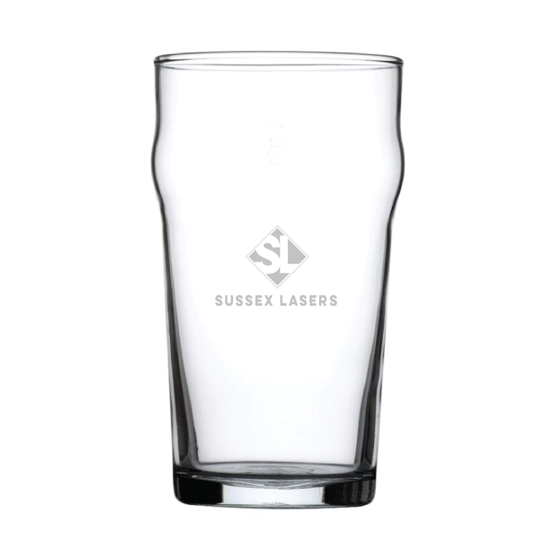 Load image into Gallery viewer, Nonic Half Pint Glass 10oz (28cl) - Laser Engraved Logo
